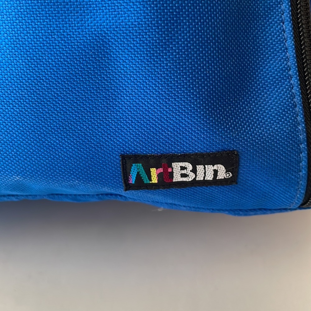 Art bin blue shoulder bag for crafts storage lots of pockets, on the go crafting - Picture 6 of 9